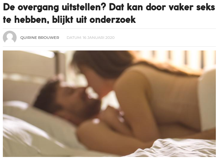 Meer seks stelt de overgang uit