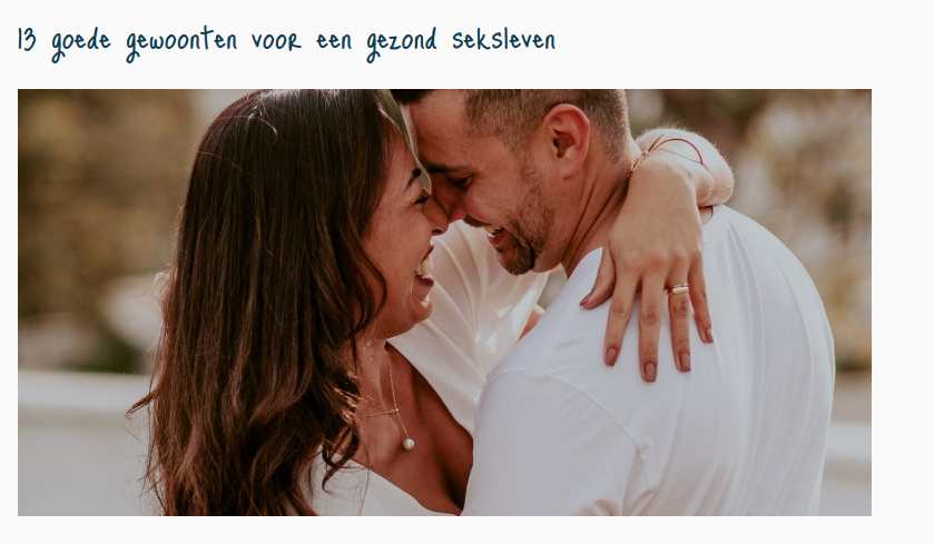 13 goede gewoonten voor een gezond seksleven