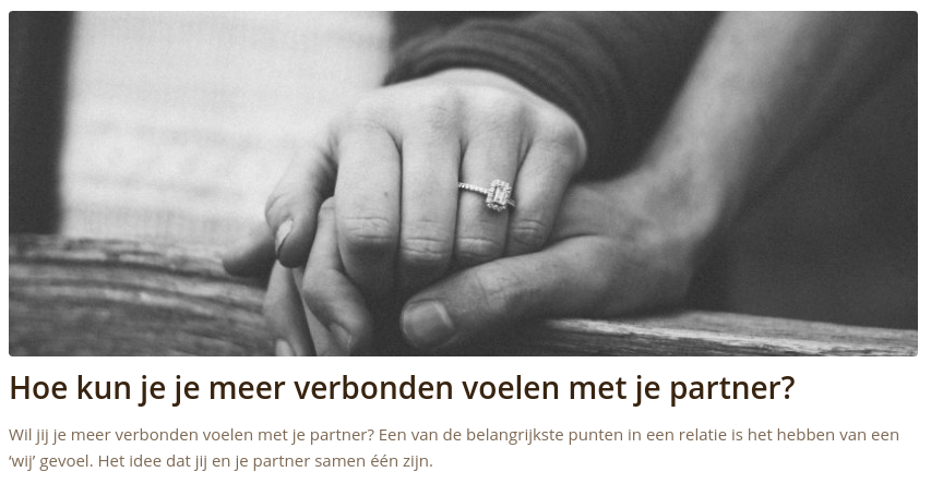 Hoe kun je je meer verbonden voelen met je partner?